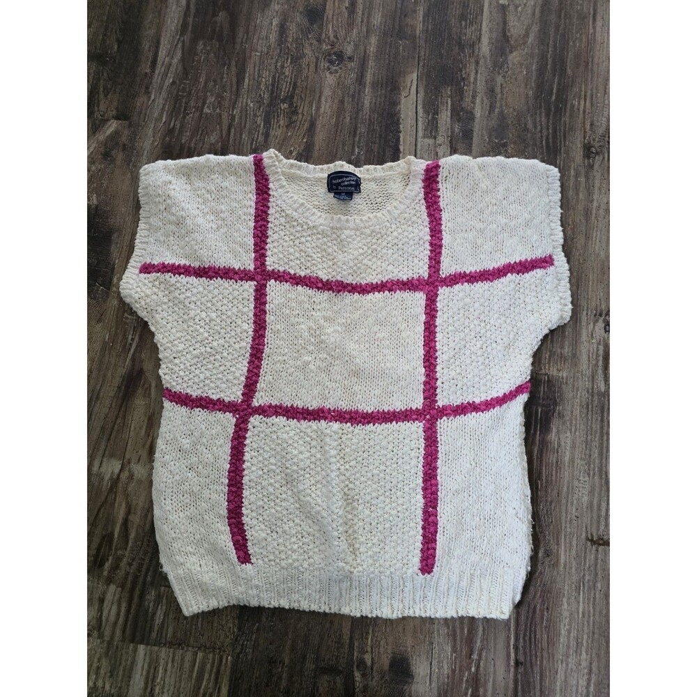 Vintage Haberdashery Collection Persona Linen Cotton Grid Knit Sweater M